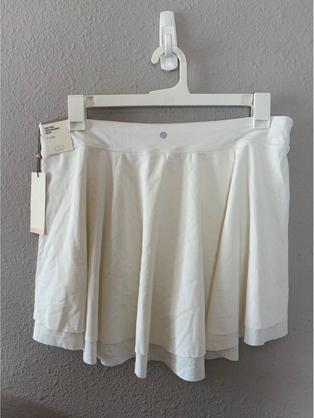 NWT Calia High Rise Performance Skort 15in length White size XL. $50 retail. Few